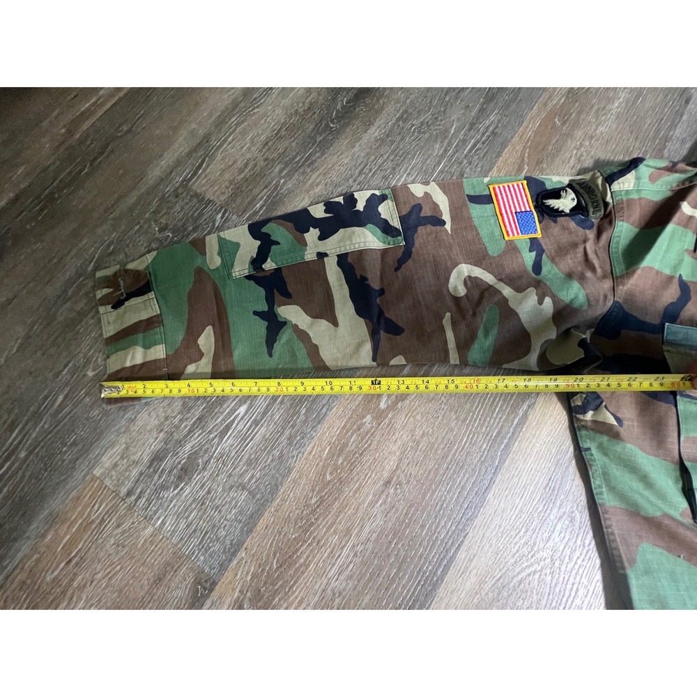 US Army BDU Field Jacket Mens Medium Long Camo Good 101st Airborne Old Ironsides - Picture 6 of 7